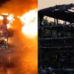 Private Travel Bus Fire: ఎన్టీఆర్ జిల్లా కీసర వద్ద ఘోరం.. మంటల్లో మరో ట్రావెల్స్ బస్సు.. స్పాట్‌లో 39 మంది
