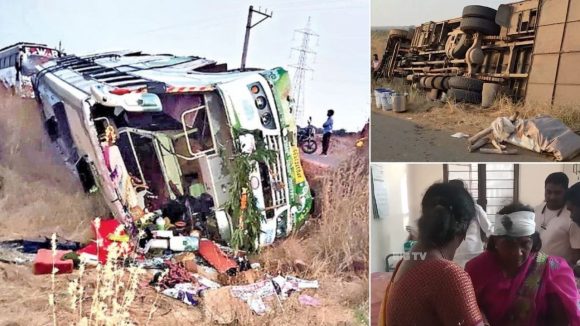 Kadapa Accident: స్టీరింగ్‌ ఊడిపడడంతో బస్సు బోల్తా.. స్పాట్‌లో 40 మంది,  కడప జిల్లాలో ప్రమాదం