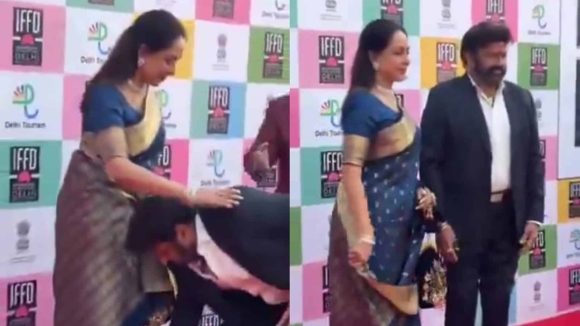Balakrishna: హీరోయిన్ కాళ్ళు మొక్కిన బాలకృష్ణ..నెటిజన్స్ రియాక్షన్ ఇదే!