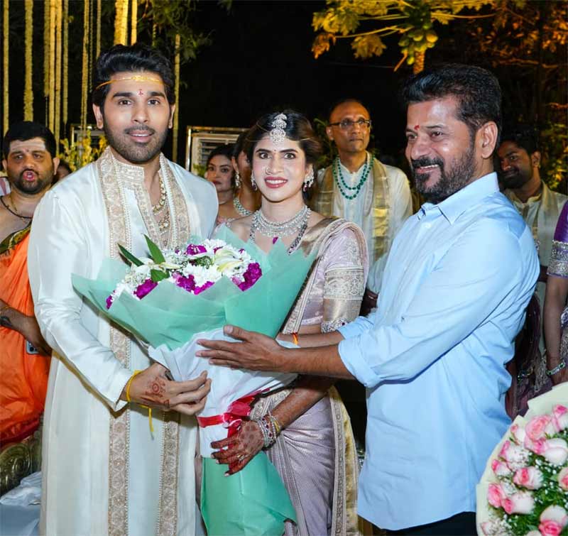 Telangana CM Revanth Reddy Graces Allu Sirish’s Wedding
