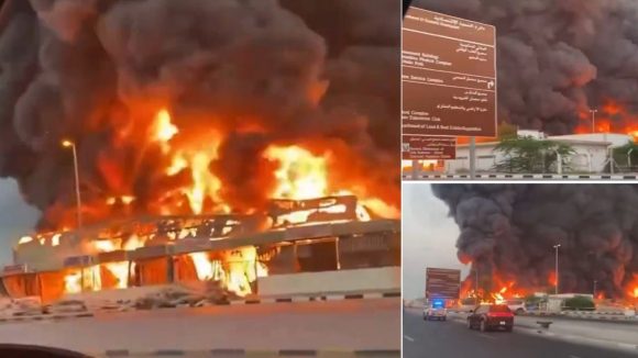 Dubai International Airport: మంటల్లో దుబాయ్ ఎయిర్‌పోర్టు.. ఇంధన ట్యాంక్‌పై డ్రోన్ దాడి, ఆలస్యంగా ఫుటేజ్