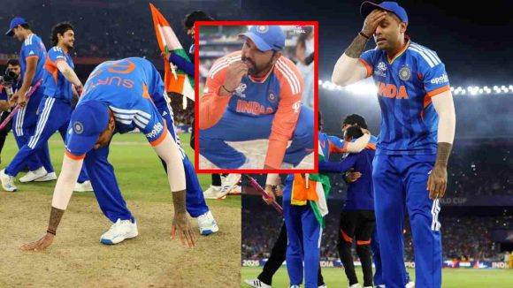 IND VS NZ Final: అహ్మ‌దాబాద్ మ‌ట్టిని నుదిటన రాసుకున్న సూర్య కుమార్, రోహిత్ శర్మను మించి సెల‌బ్రేష‌న్స్‌