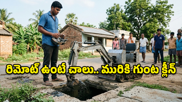Mini Excavator: డ్రైనేజీలోకి వెళ్లాల్సిన పనిలేదు.. రోడ్డు పైనుండే క్లీనింగ్.. 21 ఏళ్ల గణేష్ సృష్టించిన అద్భుతం ఇది!