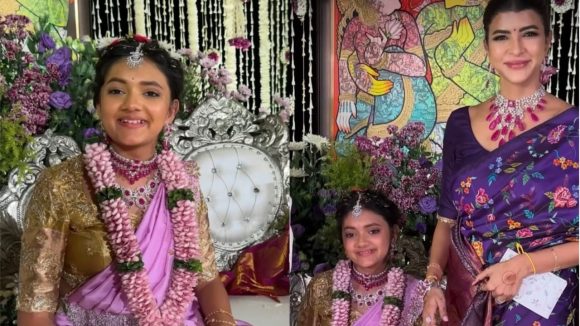 Manchu Lakshmi: ఘనంగా మంచు లక్ష్మి కూతురు విద్యా నిర్వాణ ఓణీల వేడుక..ఫోటోలు వైరల్!