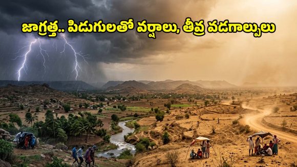 తెలుగు రాష్ట్రాలను వణికిస్తున్న వాతావరణం.. ఒకవైపు వడగాల్పులు.. మరోవైపు పిడుగులతో కూడిన భారీ వర్షాలు!