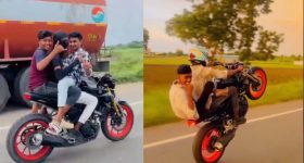 Bike Stunts: పల్నాడులో రెచ్చిపోయిన యువకులు.. స్పోర్ట్స్ బైక్‌లతో వీరంగం.. వీడియో వైరల్