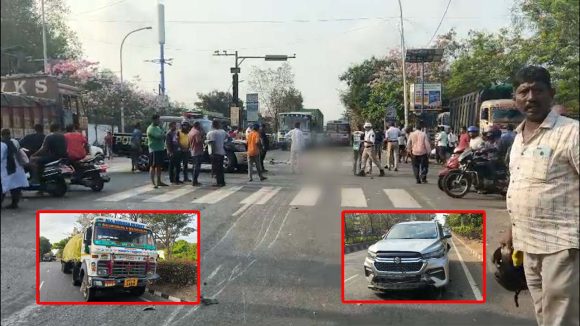 Road Accident: విశాఖలో ఘోర రోడ్డు ప్రమాదం.. వాహనాలపైకి దూసుకెళ్లిన లారీ.. స్పాట్‌లో ఇద్దరు మృతి