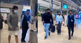 Virosh couple: పెళ్లి తర్వాత  ఎయిర్‌పోర్టులో కనిపించిన విరోష్ జంట.. మరీ ఇలా అయితే ఎలా గురూ!