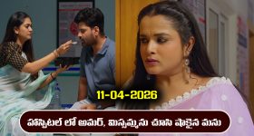 Nindu Noorella Saavasam Serial Today Episode April 11th ‘నిండు నూరేళ్ల సావాసం’ సీరియల్‌: హాస్పిటల్ లో మిస్సమ్మ, అమర్ ను చూసి షాకైన మనోహరి