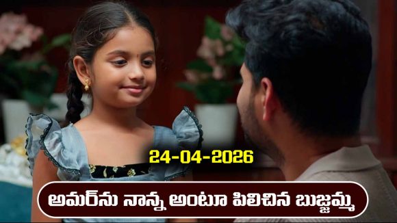 Nindu Noorella Saavasam Serial Today Episode April 24th ‘నిండు నూరేళ్ల సావాసం’ సీరియల్‌: అమర్ ను నాన్న అంటూ పిలిచిన బుజ్జమ్మ    
