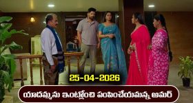 Nindu Noorella Saavasam Serial Today Episode April 25th ‘నిండు నూరేళ్ల సావాసం’ సీరియల్‌: యాదమ్మను పంపిచేయమన్న అమర్    
