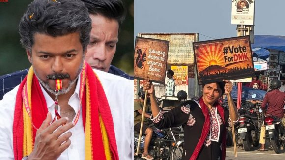 హీరో విజయ్ కి బిగ్ షాక్.. ఓటెయ్యొద్దు అంటూ ధర్నా చేస్తున్న బిగ్ బాస్ బ్యూటీ!