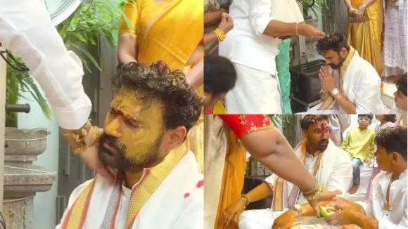 సాంప్రదాయ పద్ధతిలో బెల్లంకొండ శ్రీనివాస్ హల్దీ వేడుక..వీడియో వైరల్!