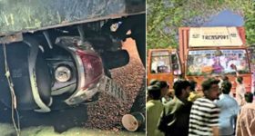 హైటెక్ సిటీలో అర్ధరాత్రి దారుణం.. డీసీఎం వాహనం బీభత్సం, స్కూటీని ఢీకొట్టి 5 కి.మీ ఈడ్చుకెళ్లింది