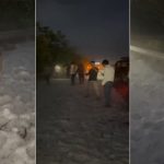 కాశ్మీర్‌ను తలపించేలా.. హైదరాబాద్ శివార్లలో రోడ్లపై మంచు, ఎంజాయ్ చేసిన ప్రజలు