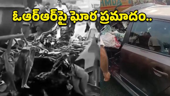 కారు, వాటర్ ట్యాంకర్ ఢీ.. స్పాట్ లో తండ్రి, కొడుకు