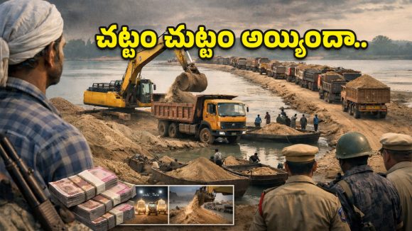 గోదారమ్మ గుండెల్లో ‘మెటల్ రోడ్లు’.. మణుగూరులో ఇసుకాసురుల అరాచకం!