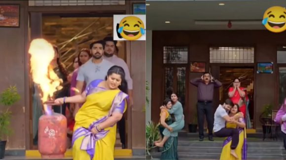 అయ్య బాబోయ్.. లీకైన సిలిండర్ ను గాల్లోకి విసిరేసిన సీరియల్ హీరోయిన్.. చూస్తే నవ్వు ఆపుకోలేరు భయ్యా!