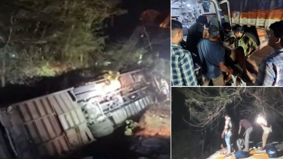 ట్రావెల్ బస్సు బోల్తా.. స్పాట్‌లో 30 మంది ప్రయాణికులు, అనకాపల్లి జిల్లాలో ఘోర రోడ్డు ప్రమాదం