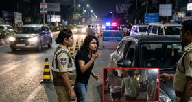 బ్రీత్ అనలైజర్ ఊదను.. ఏం చేసుకుంటారో చేసుకోండి! హైదరాబాద్‌లో యువతి రచ్చ