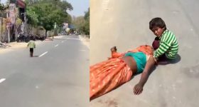 ఎండలో పడిపోయిన తల్లి కోసం చెప్పులు లేకుండా పరుగెత్తిన చిన్నారి.. బాబు తల్లి కోసం ఏడుస్తుంటే వీడియో తీస్తారా?