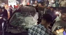 హైదరాబాద్‌లో ఘోర రోడ్డు ప్రమాదం.. లారీని ఢీ కొట్టిన కారు, ఆపై నుజ్జు నుజ్జు