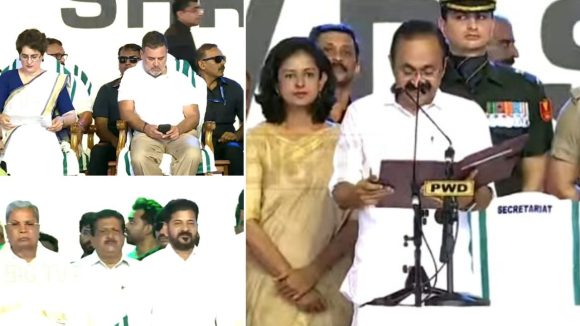 కేరళం సీఎంగా వీడీ సతీశన్ ప్రమాణ స్వీకారం.. మరో 20 మంది మంత్రులు, కాంగ్రెస్ అగ్రనేతలు-సీఎంలు హాజరు