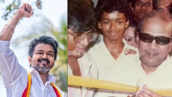 విజయ్ చిన్ననాటి ఫోటో వైరల్.. కరుణానిధి వెనుక ఉన్న చిన్నారే… ఇప్పుడు రాజకీయాల్లో ప్రభంజనం!
