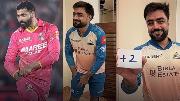 ర‌వీంద్ర జ‌డేజా ప్యాకెట్ సెల‌బ్రేష‌న్స్‌…ర‌షీద్ ఖాన్ దిమ్మ‌తిరిగే కౌంట‌ర్