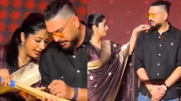 Yuvraj Singh : స్టేజ్ పైనే మలయాళ నటితో యువ‌రాజ్ రొమాన్స్..ఇంత‌కు ఎవ‌రీ నవ్య నాయర్  ?