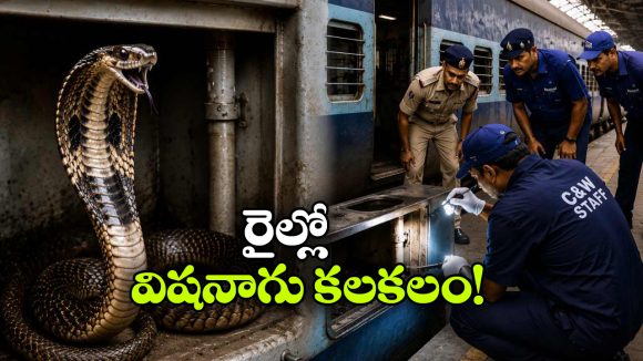 రైలు కోబ్రా కలకలం.. సిబ్బంది అప్రమత్తతో తప్పిన పెనుముప్పు!