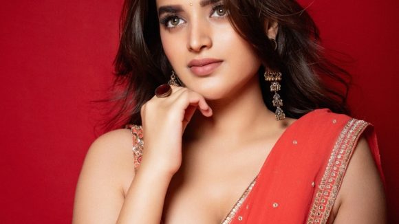 Nidhi Agarwal : ఆరేంజ్ కలర్ శారీలో మెరిసిపోతున్న నిధి.. రెండు కళ్లు చాలట్లేదు..