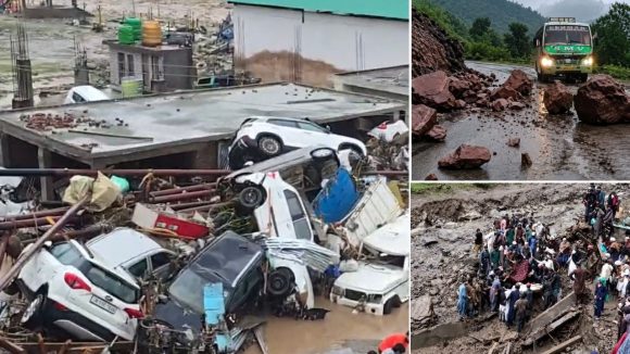 కాశ్మీర్‌లో ప్రకృతి భీభత్సం..  ఆకస్మిక వరదలు,  కుప్పలుగా వాహనాలు, 8 మంది మృతి