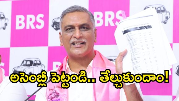 రంకెలతో అంకెలు మారవు.. ఏ చర్చకైనా సిద్ధం.. హరీశ్ రావు సవాల్!