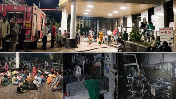 అమరావతి ఆసుపత్రిలో భారీ ఆగ్ని ప్రమాదం.. ముగ్గురు నవజాత శిశువులు మృతి, ఒక్కసారిగా పేలిన వెంటిలేటర్