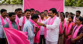 వైసీపీ ఫ్లెక్సీలో కేటీఆర్ ప్రత్యక్షం.. ఏలూరు ర్యాలీలో అసలేం జరుగుతోంది?