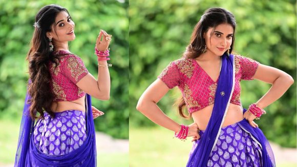 పరికిణీలో కుర్రకారు హృదయాలు దోచుకుంటున్న ‘రంభ ఊర్వశి మేనక’ బ్యూటీ!