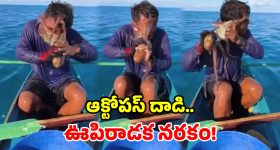 మత్స్యకారుడిపై ఆక్టోపస్ దాడి.. ముఖాన్ని చుట్టేసి చిత్రవధ.. వీడియో వైరల్!