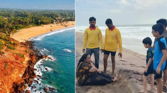 యారాడ బీచ్‌లో టూరిస్టులకు తప్పిన ప్రమాదం.. మహిళను రక్షించిన బీచ్ లైఫ్‌గార్డ్స్