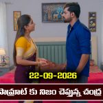 Ninnu kori Serial Today Episode September 22nd ‘నిన్ను కోరి’ సీరియల్‌: సామ్రాట్ కు నిజం చెప్పిన చంద్ర 