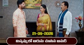 Nindu Noorella Saavasam Serial Today Episode September 21st  ‘నిండు నూరేళ్ల సావాసం’ సీరియల్‌: మిస్సమ్మలో ఆరును చూసుకుని ఎమోషనల్ అయిన అమర్   