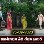Nindu Noorella Saavasam Serial Today Episode September 25th  ‘నిండు నూరేళ్ల సావాసం’ సీరియల్‌:  కుక్క బారి నుంచి మనోహరిని సేవ్‌ చేసిన అమర్‌