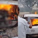 హైదరాబాద్‌లో ఘోరం.. మంటల్లో దగ్దమైన కారు, ఓ వ్యక్తి సజీవదహనం
