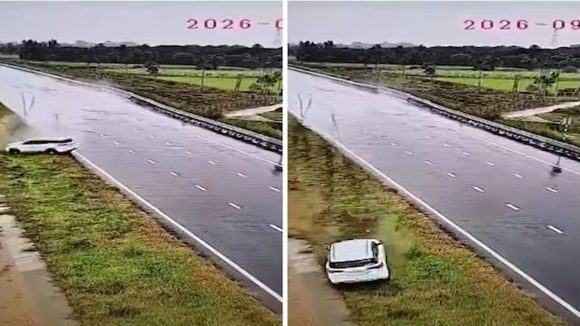హైవే‌పై ఘోర ప్రమాదం..టైరు పగిలి ఏకంగా 100 మీటర్ల వరకు కారు,  తప్పించుకున్న బీజేపీ ఎమ్మెల్యే