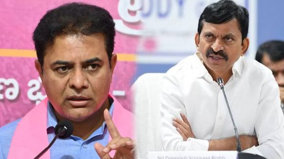 పుట్టుకతో భూములుంటే ఎన్నికల అఫిడవిట్‌లో ఎందుకు లేదు.. కేటీఆర్‌కు మంత్రి పొంగులేటి సూటి ప్రశ్న
