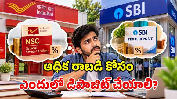 పోస్టాఫీస్ NSC vs SBI ఎఫ్‌డీ.. మీ డబ్బుకు ఎక్కడ ఎక్కువ లాభం? 5 ఏళ్ల పెట్టుబడికి ఏది బెస్ట్?