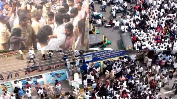 విజయవాడ నడిబొడ్డున డీఎస్సీపై రచ్చ.. వైసీపీ vs టీచర్లు, రంగంలోకి దిగిన పోలీసులు, మంత్రి ఆగ్రహం