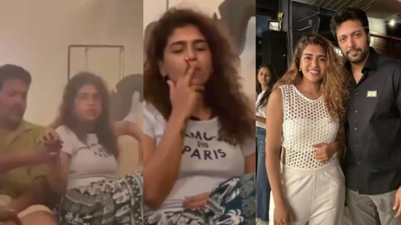 సిగరెట్ తాగుతూ ప్రేయసితో అడ్డంగా బుక్కైన జయం రవి.. వీడియో వైరల్!