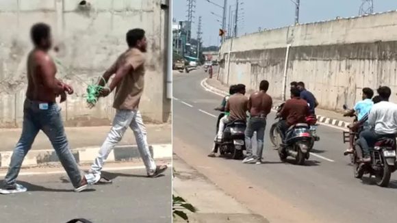 డబ్బులు ఇవ్వలేదని.. యువకుడ్ని తాళ్లు కట్టి రోడ్డుపై ఈడ్చుకెళ్లిన మెకానిక్, భోగాపురంలో ఘటన