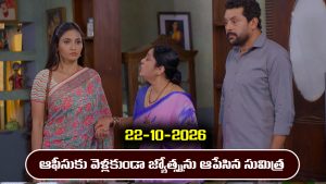 Karthika Deepam 2 Serial Today Episode October 22nd ‘కార్తీక దీపం 2’ సీరియల్‌: సుమిత్రతో చాలెంజ్ చేసి ఆఫీసుకు వెళ్లిన జ్యోత్స్న   
